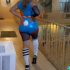 Fashion Nova Basketball Hoop Bunny 5 Piece Costume Set in Blue/combo size M/L.